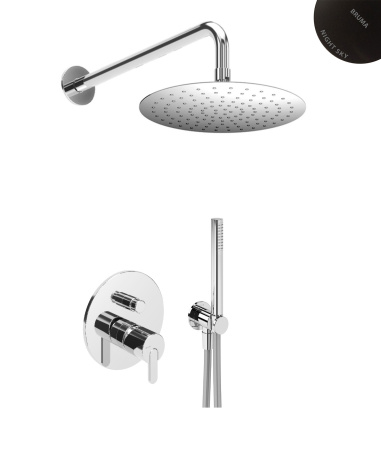 Система скрытого монтажа Bruma Leaf на 2 потока Set 167 130 1 NS, верхний душ 300мм Night Sky